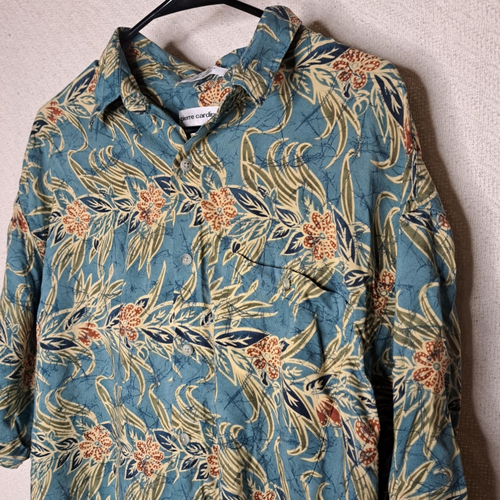 Pierre Cardin Casual Blue and Green Button Down Shirt